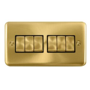 Click Deco Plus 10Ax Ingot 6 Gang 2 Way Plate Switch