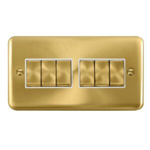 Click Deco Plus 10Ax Ingot 6 Gang 2 Way Plate Switch