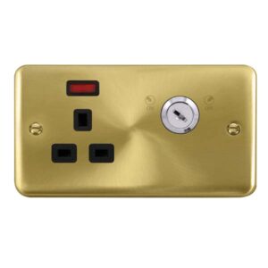 Click Deco Plus 13A 1G Dp Lockable Skt Neon Deco+ Sb Bk