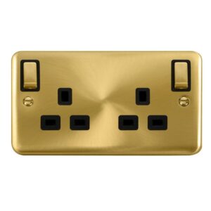 Click Deco Plus 13A 2Gang Outboard Switch Skt Dp Sb Bk