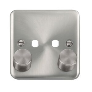 Click Deco Plus 1 Gang Dimmer Plate & Knobs (800W Max) 2 Apertures