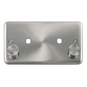 Click Deco Plus 2 Gang Dimmer Plate & Knobs (1630W Max) 2 Apertures