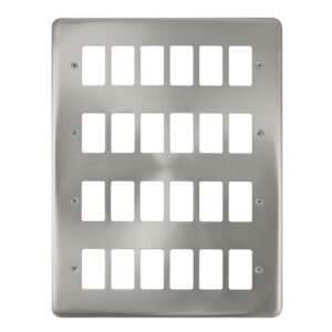 Click Deco Plus 24 Gang GridPro Frontplate Satin Chrome