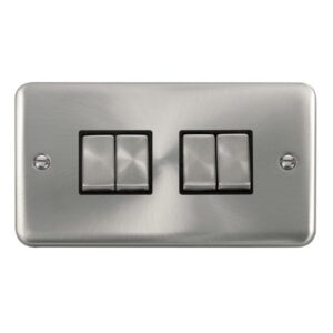 Click Deco Plus 10Ax Ingot 4 Gang 2 Way Plate Switch