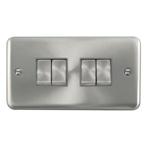 Click Deco Plus 10Ax Ingot 4 Gang 2 Way Plate Switch