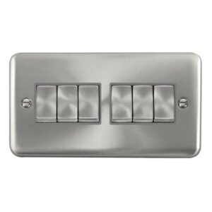 Click Deco Plus 10Ax Ingot 6 Gang 2 Way Plate Switch