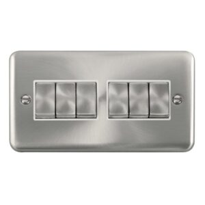 Click Deco Plus 10Ax Ingot 6 Gang 2 Way Plate Switch