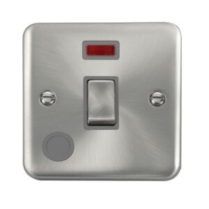 Click Deco Plus 20A Ingot Double Pole Plate Switch With Optional Flex Outlet With Neon