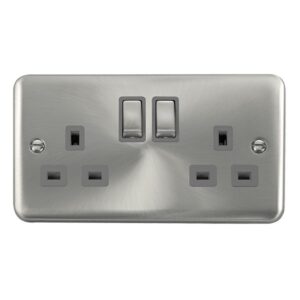 Click Deco Plus 13A Ingot 2 Gang Double Pole Switched Socket Outlet