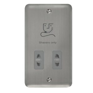 Click Deco Plus 115V/230V Dual Voltage Shaver Socket Outlet