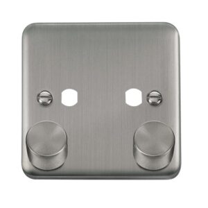 Click Deco Plus Dpss 2 Gang Double Dimmer Plate & Knobs