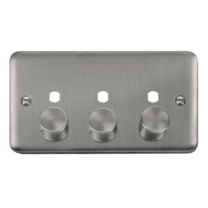 Click Deco Plus Dpss 3 Gang Double Dimmer Plate & Knobs