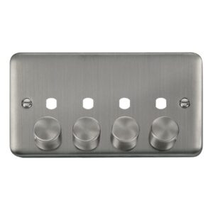 Click Deco Plus Dpss 4 Gang Double Dimmer Plate & Knobs