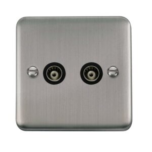 Click Deco Plus Twin Isolated Coaxial Outlet