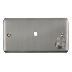 Click Deco Plus 2 Gang Dimmer Plate & Knob (630W Or 1000W) 1 Aperture