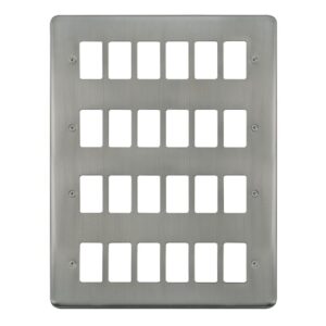 Click Deco Plus 24 Gang GridPro Frontplate Stainless Steel