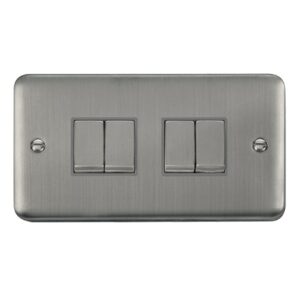 Click Deco Plus 10Ax Ingot 4 Gang 2 Way Plate Switch