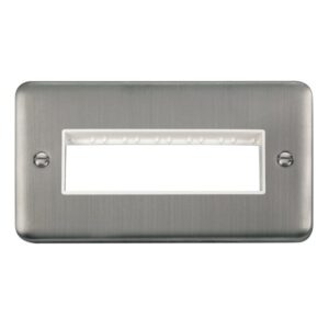 Click Deco Plus 2 Gang Minigrid Unfurnished Plate 6 In-Line Apertures