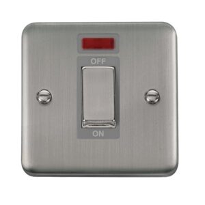 Click Deco Plus 50A Ingot 1 Gang Double Pole Plate Switch With Neon