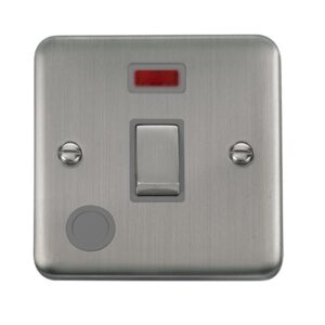 Click Deco Plus 20A Ingot Double Pole Plate Switch With Optional Flex Outlet With Neon