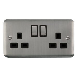 Click Deco Plus 13A Ingot 2 Gang Dp Switched Socket