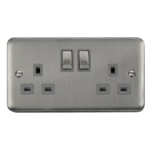 Click Deco Plus 13A Ingot 2 Gang Double Pole Switched Socket Outlet
