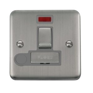 Click Deco Plus 13A Ingot Double Pole Switched Fused Connection Unit With Neon & Optional Flex Outlet