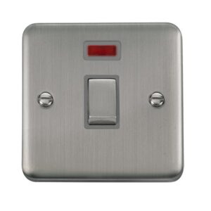 Click Deco Plus 20A Ingot Double Pole Plate Switch With Neon