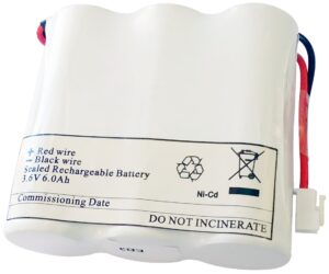 Eterna Ni-Cd 3.6V 6AH Side-By-Side Battery