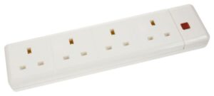Click Essentials 13A 4 Gang Trailing Socket Neon White