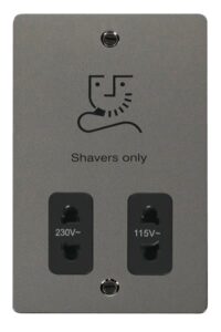 Click Define 115/230V Shaver Socket Outlet Black