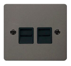 Click Define Twin Telephone Socket Secondary Black