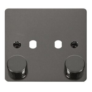 Click Define Fpbn 2 Gang Double Dimmer Plate & Knobs