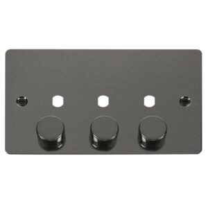 Click Define Fpbn 3 Gang Double Dimmer Plate & Knobs