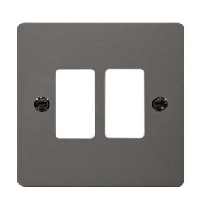 Click Define 2 Gang GridPro Frontplate Black Nickel