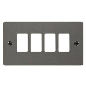 Click Define 4 Gang GridPro Frontplate Black Nickel