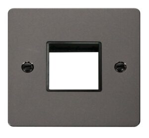Click Define 1 Gang Plate Twin Switch Aperture Black
