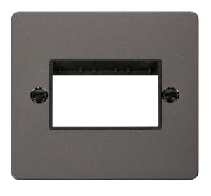 Click Define 1 Gang Plate Triple Switch Aperture Black