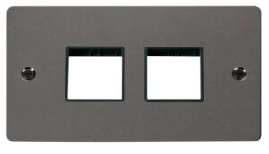 Click Define 2 Gang Plate (2+2) Switch Aperture Black