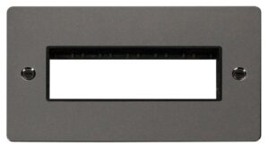 Click Define 2 Gang Plate 6 In-Line Switch Aperture Black