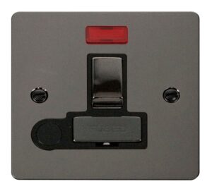 Click Define Ingot 13A Switched Connection Unit Flex Outlet Neon Black