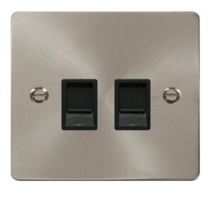 Click Define Flat Plate Twin Rj45 Socket