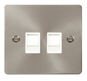 Click Define Flat Plate Twin Rj45 Socket