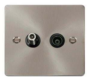 Click Define 1 Gang Satellite & Isolated Coaxial Socket Black