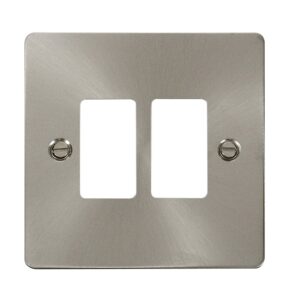 Click Define 2 Gang GridPro Frontplate Brushed Stainless