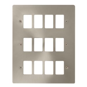 Click Define 12 Gang GridPro Frontplate Brushed Stainless