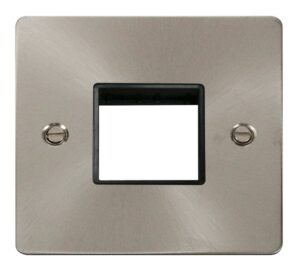 Click Define 1 Gang Plate Twin Switch Aperture Black