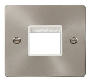 Click Define 1 Gang Plate Twin Switch Aperture White