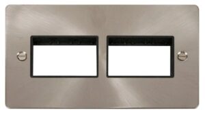 Click Define 2 Gang Plate (3+3) Switch Aperture Black