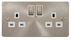 Click Define Ingot 2-Gang 13A Dp Switched Socket White